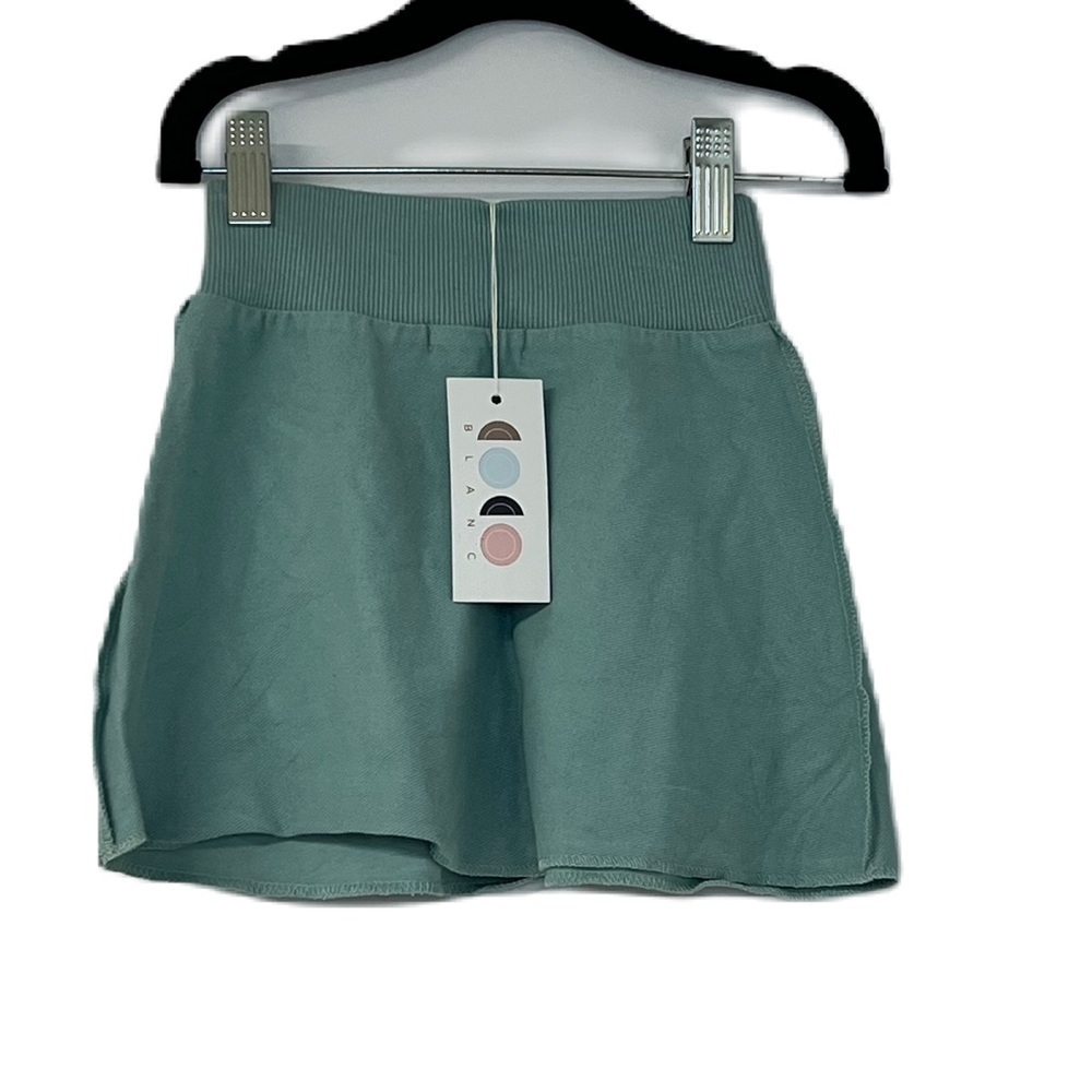 NWT Coco Blanc girls sz 5 sage green french terry aline spring summer skirt fun